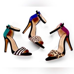 Sole Society Suede Sheila Zebra Open Toe Pumps - Size 9